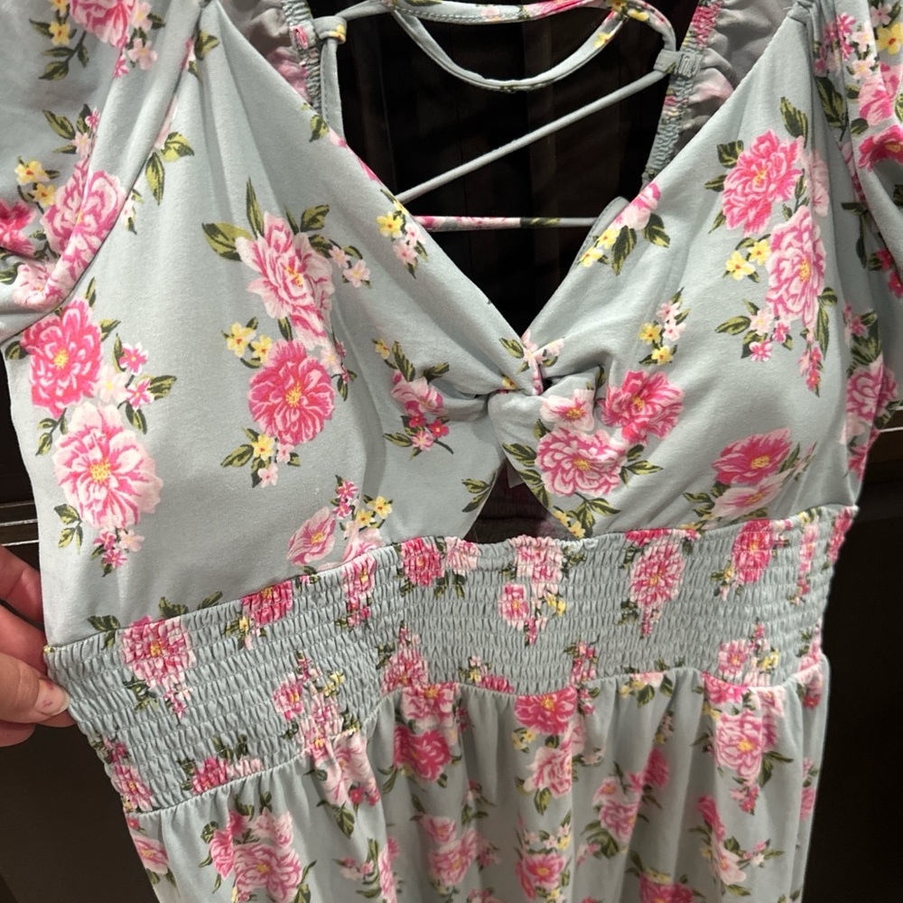 No Boundaries Floral Knot Front Dress